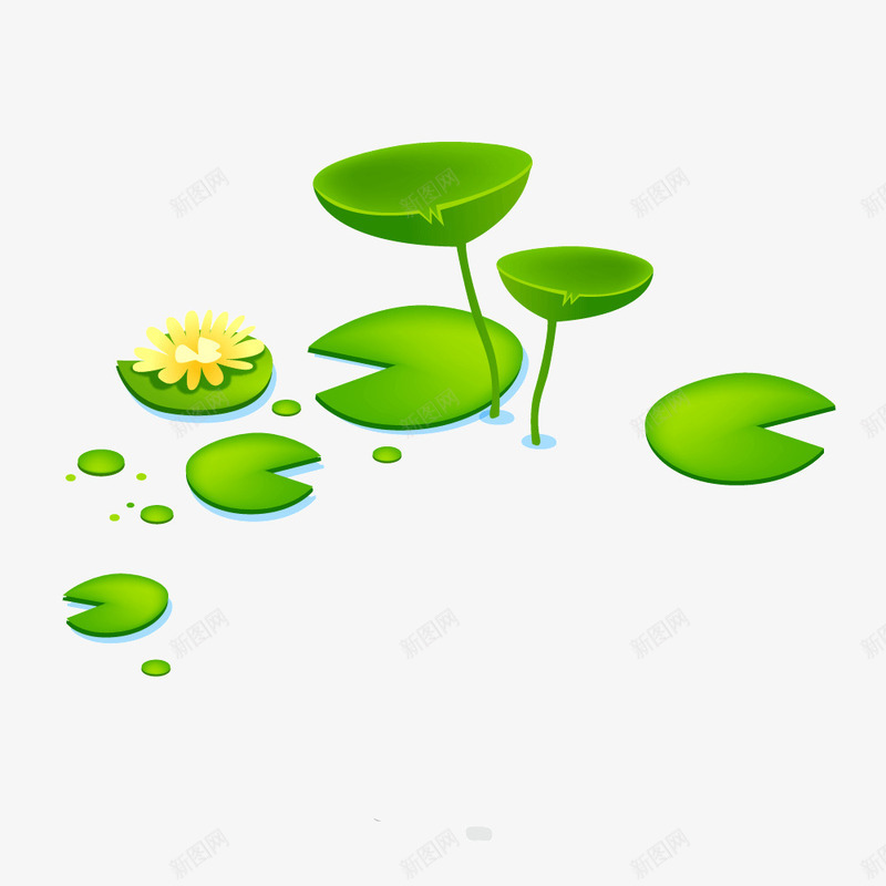 绿色荷叶莲花矢量图ai免抠素材_新图网 https://ixintu.com 绿色 荷叶 莲花 矢量图