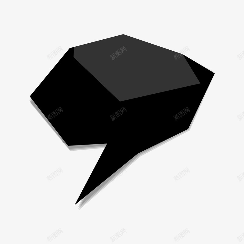 黑色异形对话框png免抠素材_新图网 https://ixintu.com 三角形 圆形 对话框 异形 星星 立体 菱形 黑色