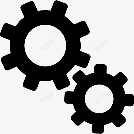 两个设置齿轮图标png_新图网 https://ixintu.com 齿轮 齿轮装置