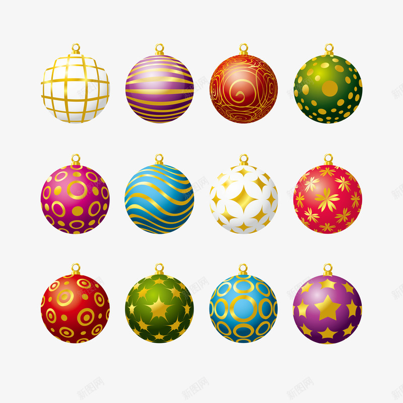 圣诞球矢量图ai免抠素材_新图网 https://ixintu.com Christmas 圣诞球 圣诞节 圣诞节海报背景 平安夜 新年 星光 节日 矢量图
