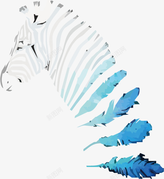 印花png免抠素材_新图网 https://ixintu.com 动物 印花 斑马 时尚 服装图案 服装设计 潮流 羽毛