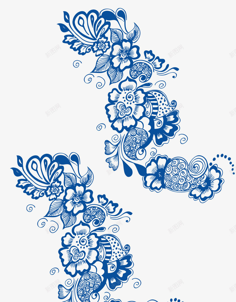 青花瓷古典暗纹png免抠素材_新图网 https://ixintu.com 中国风 古典暗纹 年会印花 花纹花边 质感底纹古典青花瓷海报 青花瓷花边