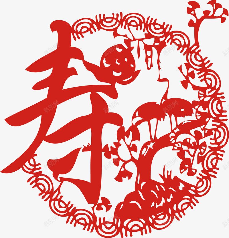 新年元旦寿字剪纸花春节png免抠素材_新图网 https://ixintu.com 元旦 元旦新年 剪纸 寿字剪纸 新年 新年元旦 新年元旦寿字剪纸花春节矢量素材 春节