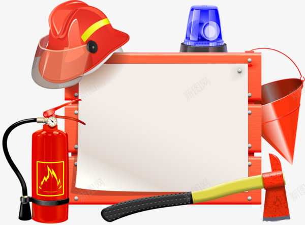 消防工具png免抠素材_新图网 https://ixintu.com 安全帽 救火工具 消防工具 灭火器 红色