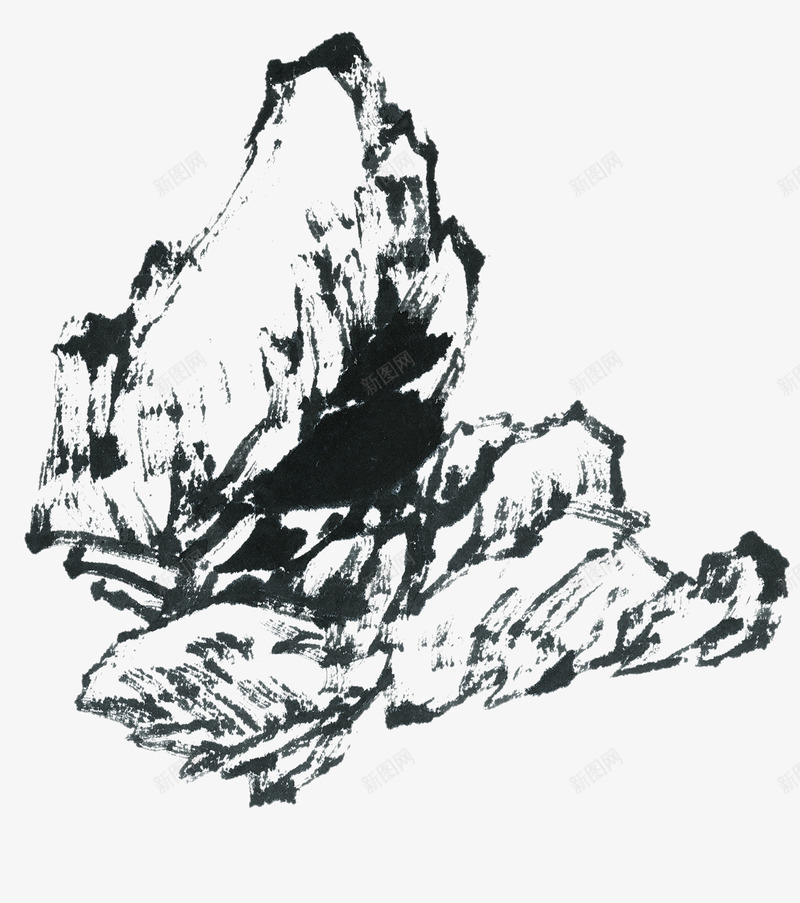 水墨石头png免抠素材_新图网 https://ixintu.com 中国画 中国风 假山 假山平面图 堆石块 墨迹 山 山石 水墨 水墨假山 水墨画 流水 石 高山