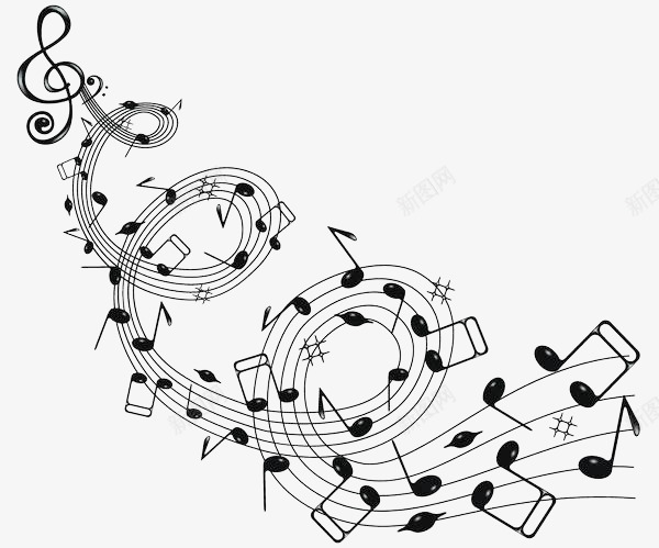 兜兜转的音律png免抠素材_新图网 https://ixintu.com 五线谱 弯曲 悦耳的 旋律 波浪 线条 音乐 音乐会 音乐波浪 音乐符号 音律 音符