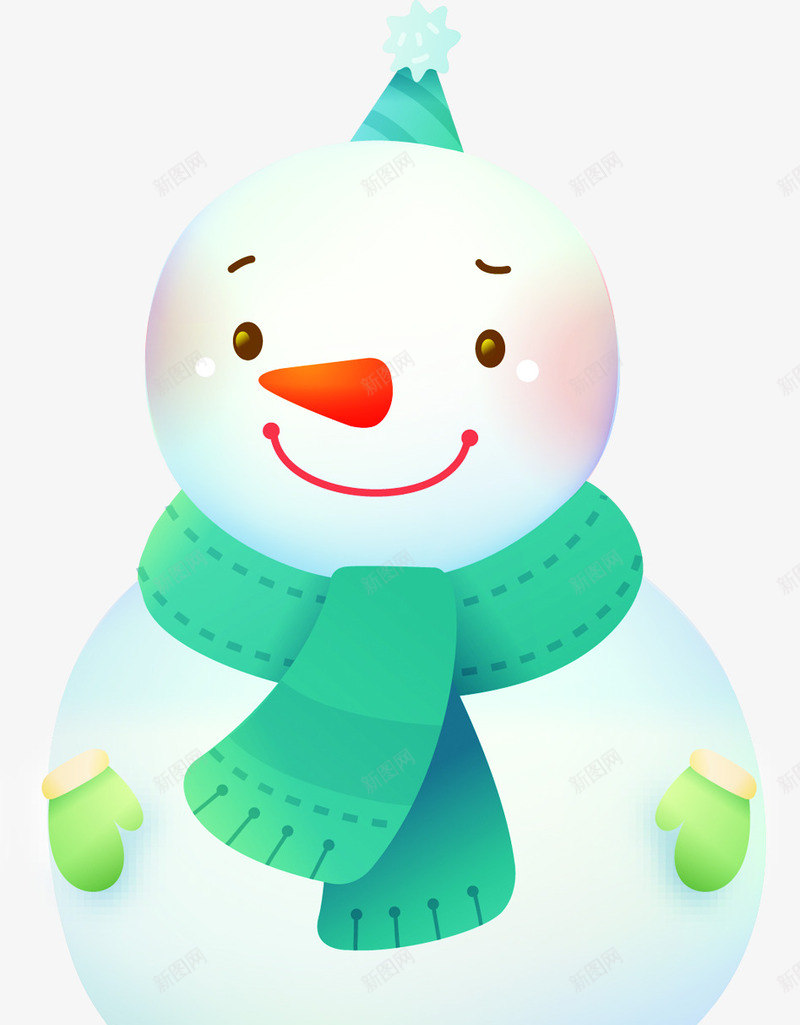 可爱围巾雪人卡通png免抠素材_新图网 https://ixintu.com 卡通 可爱 围巾 雪人