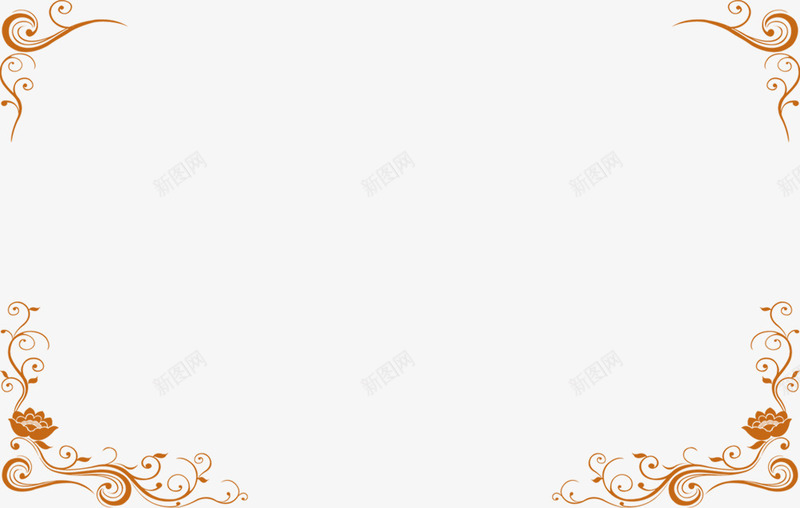 红色莲花边框装饰png免抠素材_新图网 https://ixintu.com 红色 莲花 装饰 边框