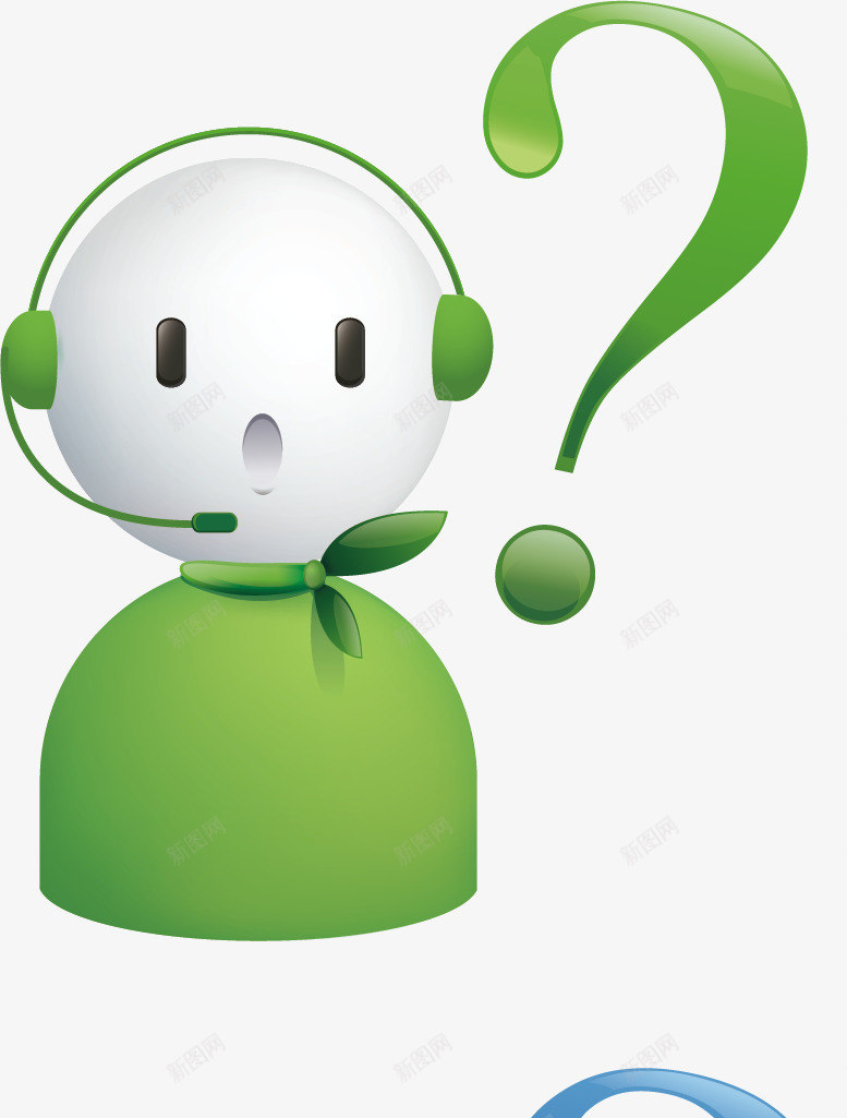 电脑科技立体客服图标png_新图网 https://ixintu.com 呼叫中心 呼叫人员 小图标 灰色 绿色 蓝色
