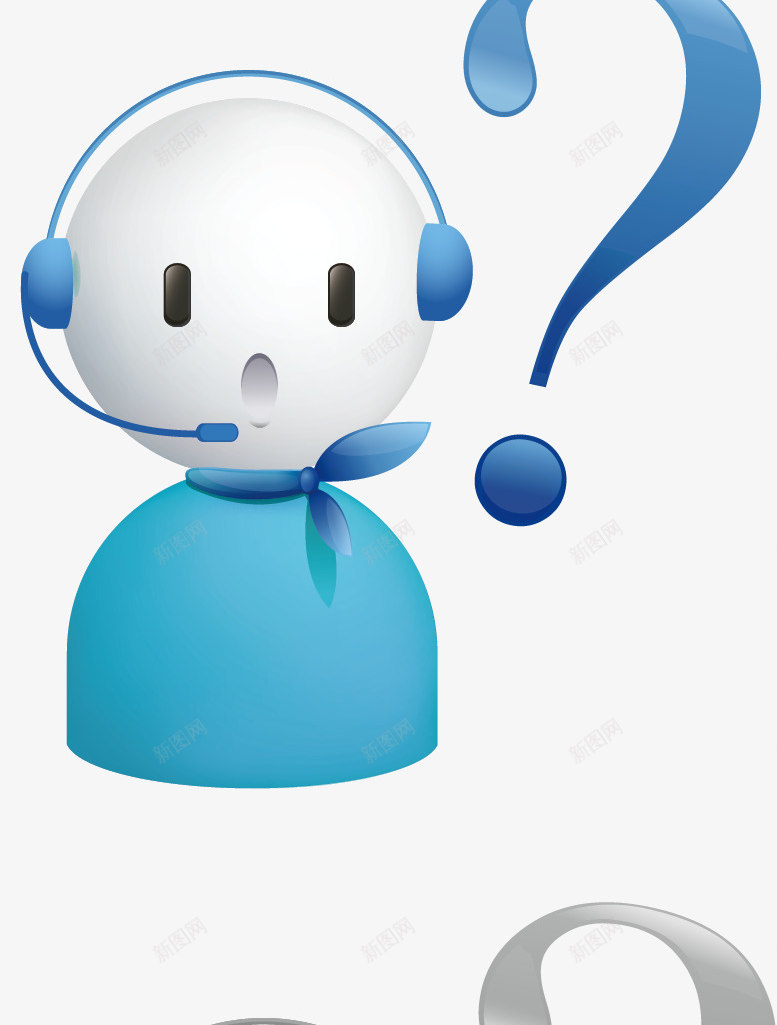 电脑科技立体客服图标png_新图网 https://ixintu.com 呼叫中心 呼叫人员 小图标 灰色 绿色 蓝色