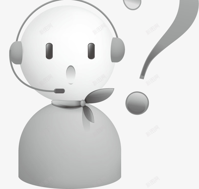 电脑科技立体客服图标png_新图网 https://ixintu.com 呼叫中心 呼叫人员 小图标 灰色 绿色 蓝色