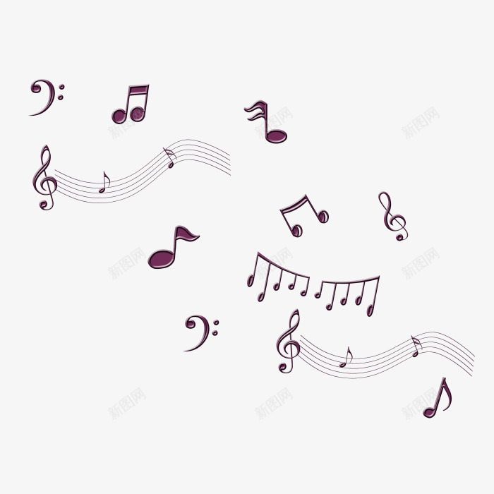 紫色简约音符漂浮png免抠素材_新图网 https://ixintu.com 免抠PNG 漂浮素材 简约 紫色 音符