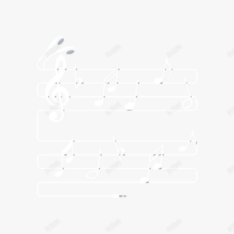 简约白色音乐旋律元素png免抠素材_新图网 https://ixintu.com 主旋律 乐谱 白色音符 简约 音乐旋律 音乐符号 高清