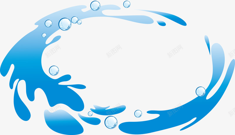 蓝色水效果png免抠素材_新图网 https://ixintu.com 动感 动感水 动感水浪 动感水纹 水波 水波涟漪 水流 水浪 水花 波浪 海浪