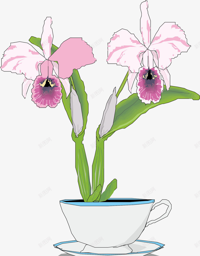 百合清新装饰花盆矢量图ai免抠素材_新图网 https://ixintu.com 手绘花盆 植物 欧式花盆 清新装饰花盆 花朵 花盆栽 花盆植物 矢量图