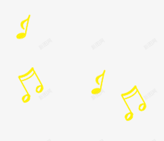 音乐符号png免抠素材_新图网 https://ixintu.com 符号 音乐 音符 黄色音符