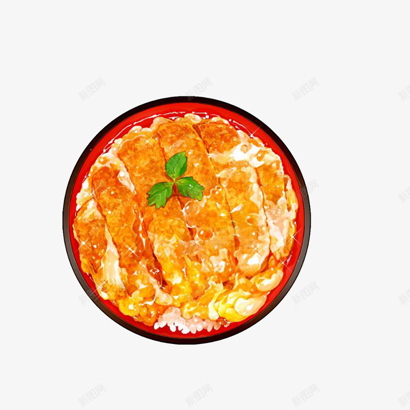 卡通鸡排盒饭png免抠素材_新图网 https://ixintu.com 二次元美食 卡通盒饭 米饭 薄荷叶 鸡排 鸡排盒饭