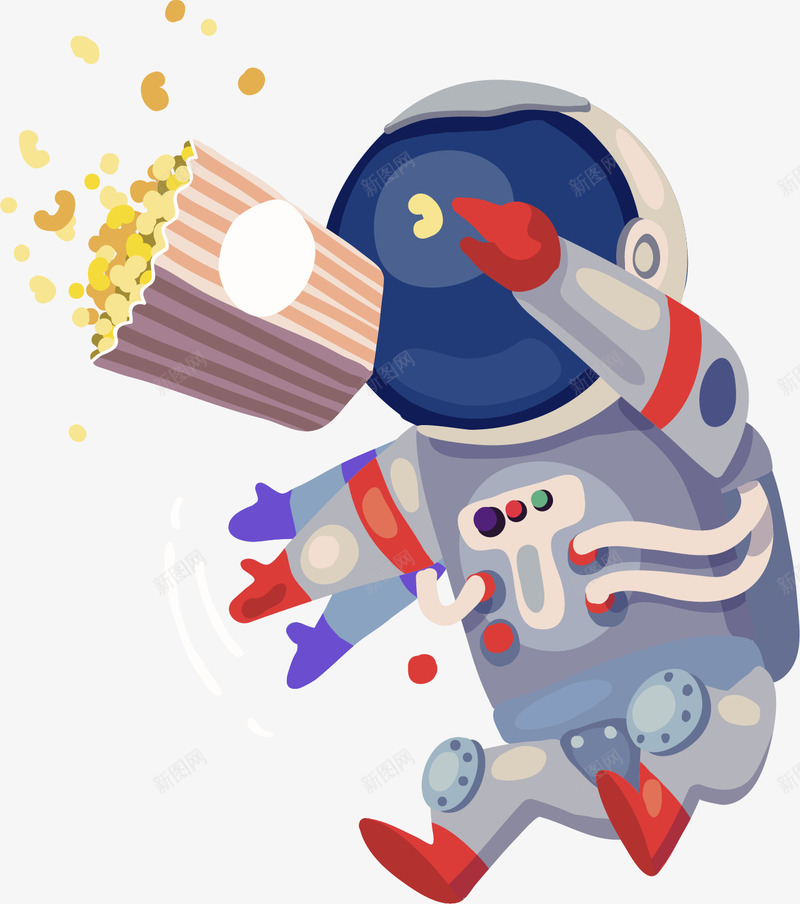 卡通创意宇航员失重人物插画png免抠素材_新图网 https://ixintu.com 宇航员人物 宇航员失重 宇航员插画 水彩宇航员 爆米花 科技 航天 航空 航空精神 航空航天