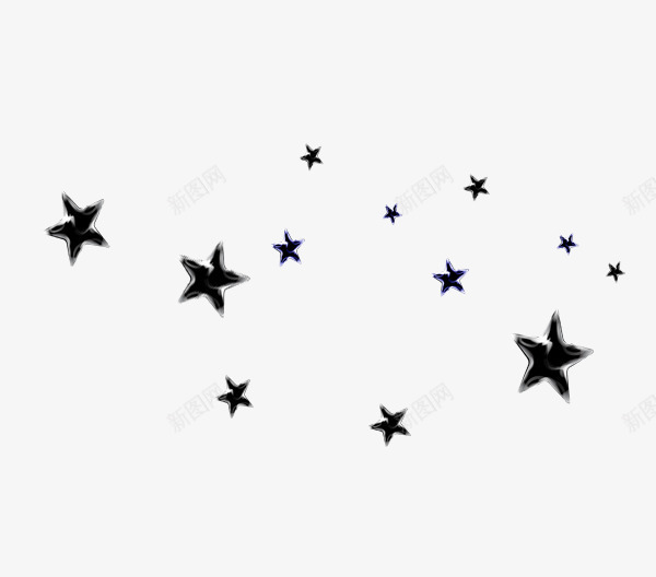 黑色立体星星图标psd_新图网 https://ixintu.com 五角星 几何图案 星星 立体星星 简约图案 菱形星星 黑色