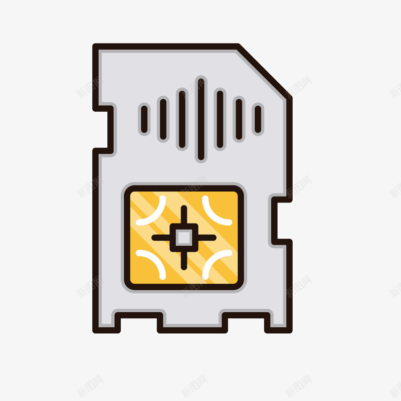 卡片卡通电子图标png_新图网 https://ixintu.com SIM卡 可爱 图标 核心 电动 电子 科学技术 科技