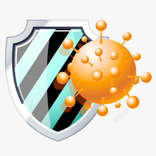 卡通病菌盾牌psd免抠素材_新图网 https://ixintu.com 卡通 病菌 素材 美图