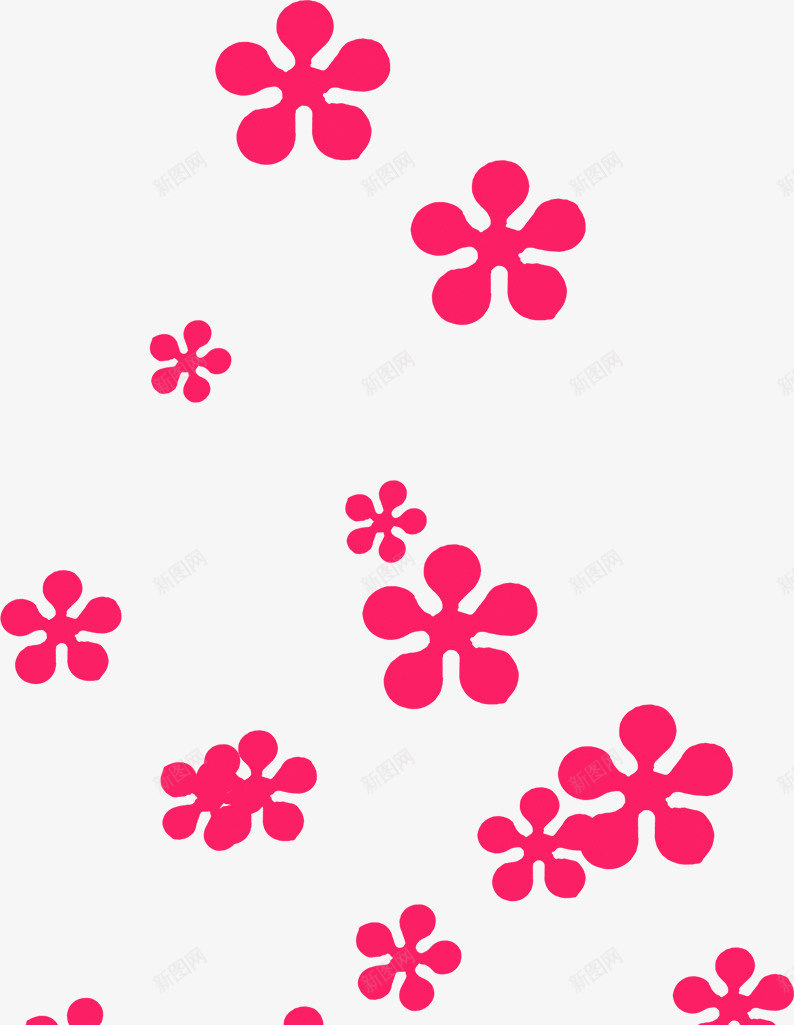 红色小花朵飘浮png免抠素材_新图网 https://ixintu.com 底纹 红色小花 花朵 飘散