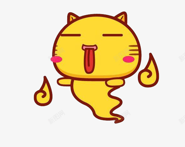 黄色猫咪png免抠素材_新图网 https://ixintu.com 可爱 吐舌头 小猫 手绘 眯眯眼 眯眼 黄色