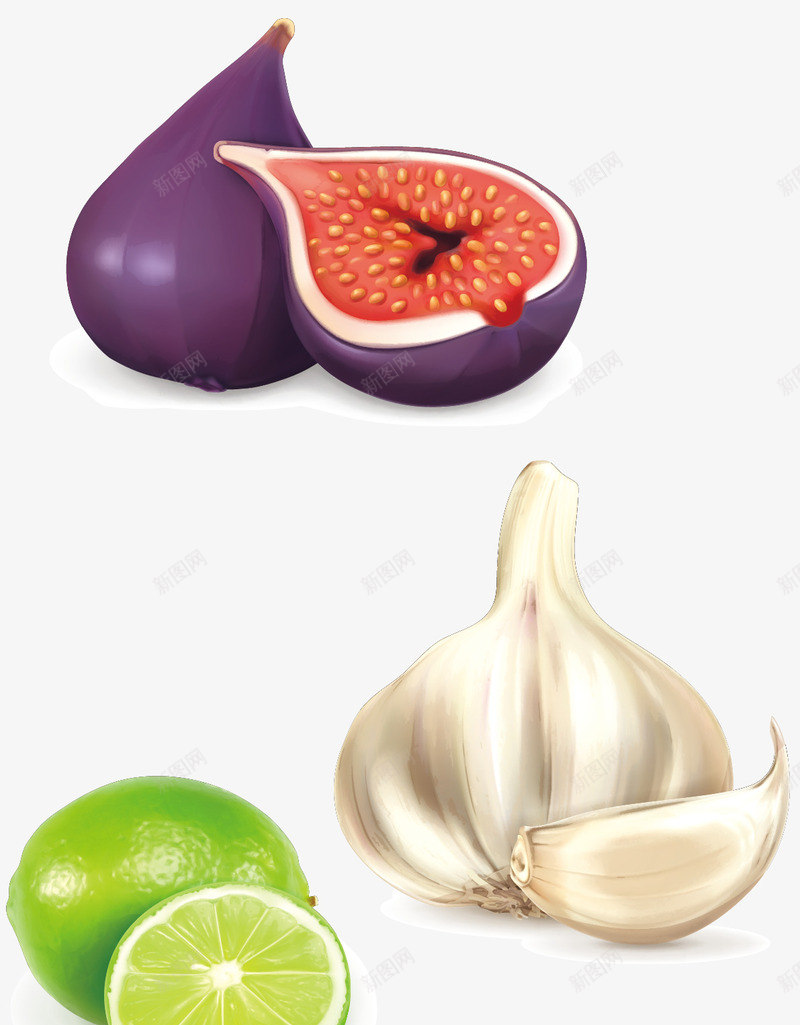 水果蔬菜png免抠素材_新图网 https://ixintu.com 免费png 图片 大蒜 插图 无花果 水果 矢量图片 蔬菜