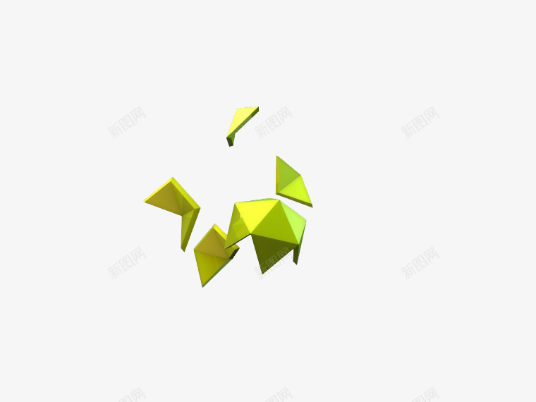 绿色3D图形png免抠素材_新图网 https://ixintu.com 3D图形 漂浮元素 立体 立体几何 绿色