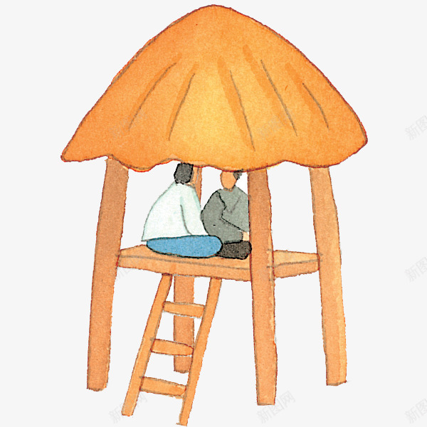 卡通茅草屋子png免抠素材_新图网 https://ixintu.com 小茅屋免费下载 屋子 村屋 茅草 草房子