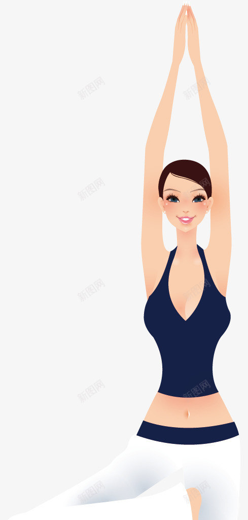 瑜伽女生矢量图eps免抠素材_新图网 https://ixintu.com 卡通健身 瑜伽女孩 瑜伽女生 矢量图