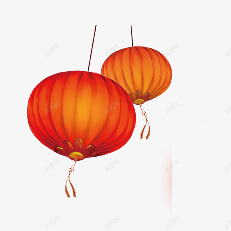 漂浮的大红灯笼图png免抠素材_新图网 https://ixintu.com 卡通 大红灯笼 新年灯笼 漂浮 穗子 简图 装饰