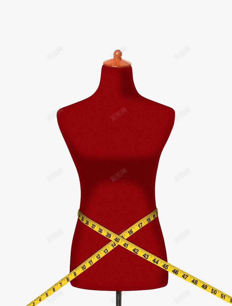 红色手绘女装立裁人台png免抠素材_新图网 https://ixintu.com 人台 卷尺 手绘 服装 模特 立体剪裁 立裁 红色
