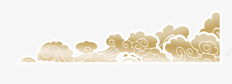 喜庆祥云psd免抠素材_新图网 https://ixintu.com 喜庆 春节联欢晚会 祥云 装饰 金色