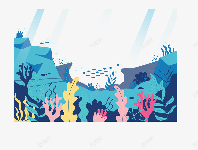 美丽海底漂浮的海草矢量图ai免抠素材_新图网 https://ixintu.com 彩色海草 海底世界 海底海草 海草 海葵图片 矢量png 矢量图 美丽海草
