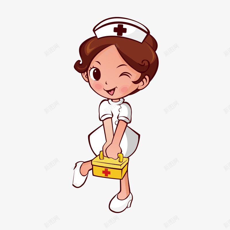 卡通日常生活png免抠素材_新图网 https://ixintu.com 人物 卡通 护士 日常生活 花卉 花朵 花盆