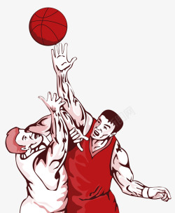 彩色创意篮球运动卡通插画素材