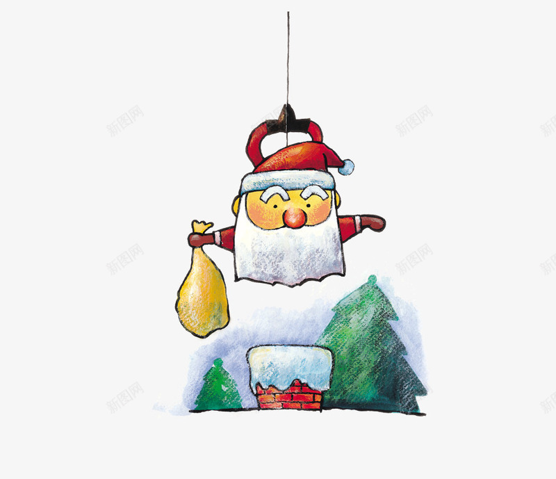 送礼物的圣诞老人png免抠素材_新图网 https://ixintu.com 圣诞免费图片 圣诞图片库 圣诞图片库圣诞节图片库 圣诞库圣诞节库 圣诞节免费图片 圣诞节图片库 彩绘 树木 烟囱 礼物