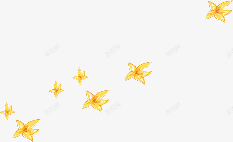 春天漂浮黄色线条花朵png免抠素材_新图网 https://ixintu.com 春天 漂浮 线条 花朵 黄色