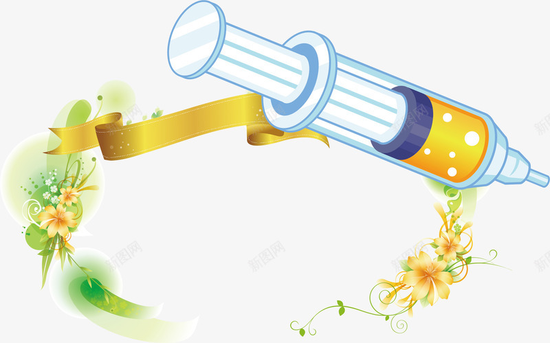 注射器护士节边框元素png免抠素材_新图网 https://ixintu.com 护士节边框 注射器 矢量边框素材 边框