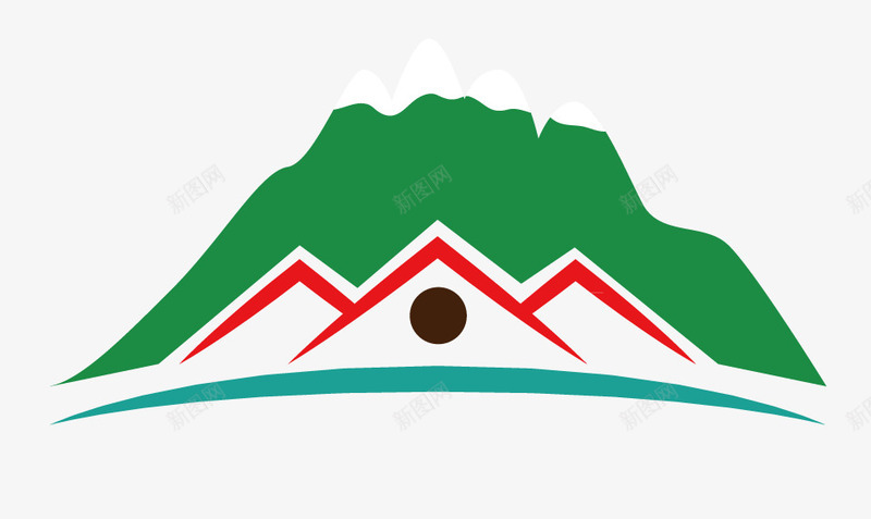 山峰矢量图图标ai_新图网 https://ixintu.com LOGO素材 山峰 绿色 自然素材 矢量图