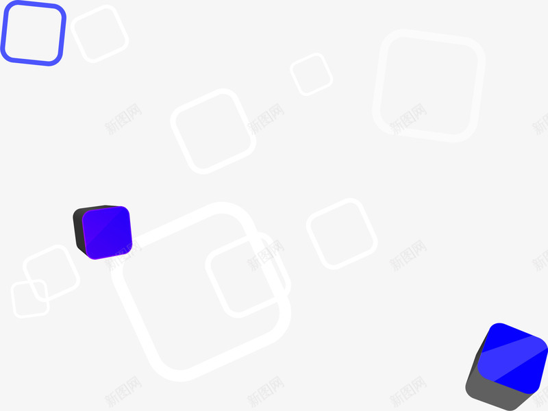 几何方框背景png免抠素材_新图网 https://ixintu.com 几何 图案 方框 清新 漂浮 立体 简约 背景