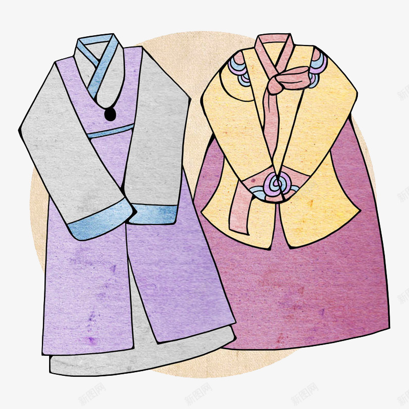 卡通韩国服饰png免抠素材_新图网 https://ixintu.com 传统服饰 卡通 女装 扁平 文化遗留 朝鲜服饰 水彩 韩国传统服饰 韩国服饰 韩装 高丽