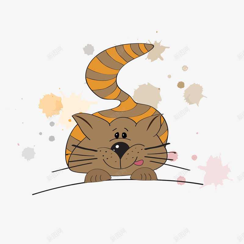 趴着伸舌头的小猫png免抠素材_新图网 https://ixintu.com 伸舌头 动物 卡通 喂养 宠物 小猫 小猫咪 猫 猫咪 猫咪胡子 胡子 胡须 趴着 饥饿