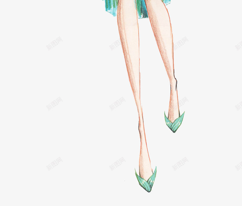 时尚女装手绘稿png免抠素材_新图网 https://ixintu.com 女装模特插画 手绘女装 时装设计插画