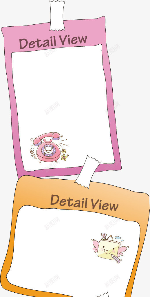 卡通矢量图ai免抠素材_新图网 https://ixintu.com 便签纸 卡通 可爱 对话框 边框 矢量图