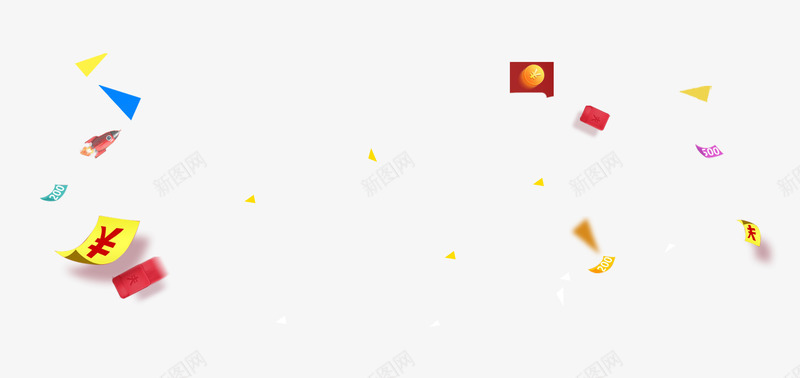 活动漂浮碎片png免抠素材_新图网 https://ixintu.com 活动元素 漂浮碎片 碎片 背景元素 金钱