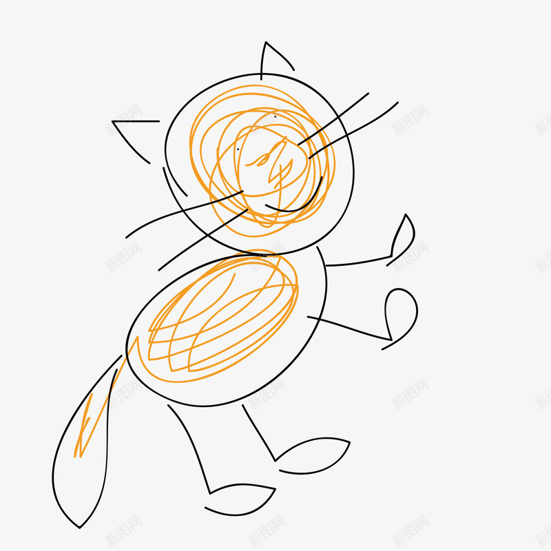 手绘猫咪png免抠素材_新图网 https://ixintu.com 儿童图画 可爱 小动物 手绘图 猫咪 简笔图