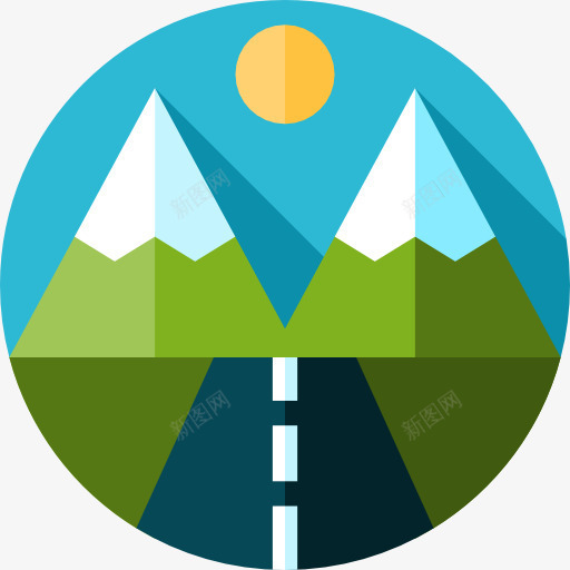 路图标png_新图网 https://ixintu.com 公路 山 旅游 自然景观 路