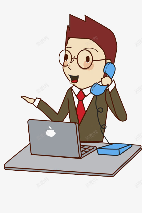 打电话的男人png免抠素材_新图网 https://ixintu.com 交谈 卡通 工作 帅气的 插图 电话 白领 稳重